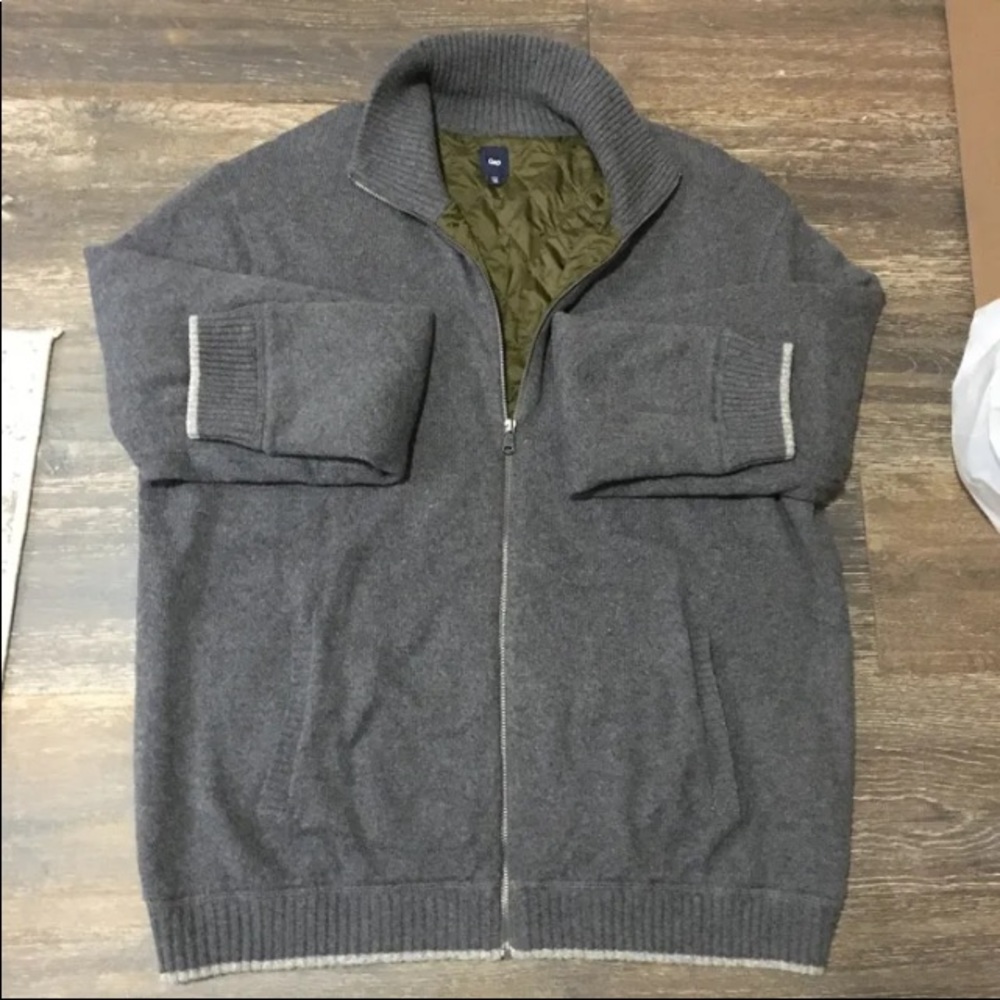 2x 🛍HP🛍Men’s Gap bomber style full zip sweater jacket